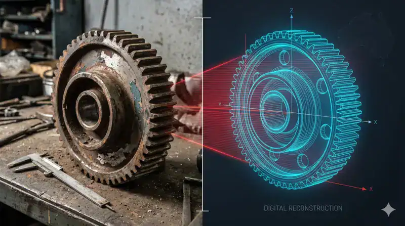 industrial gear reverse engineered by 3d scanning services australia